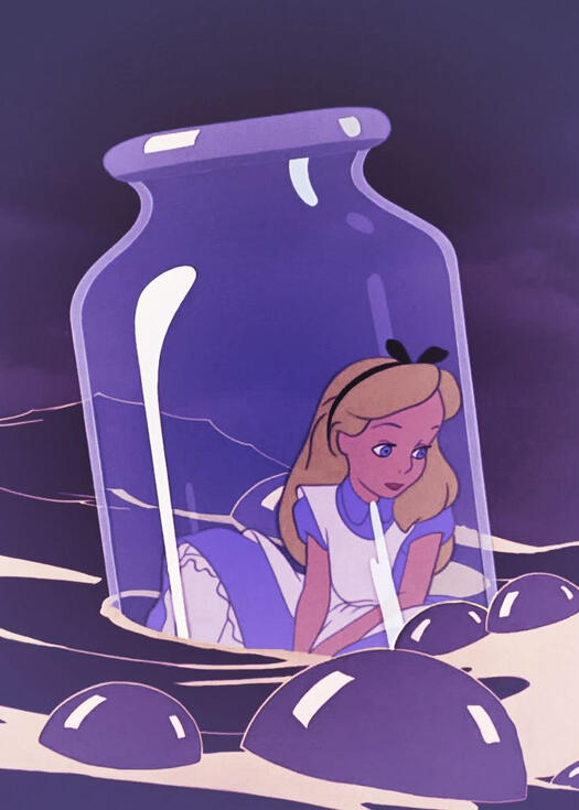what are you looking at? it's just alice in a bottle